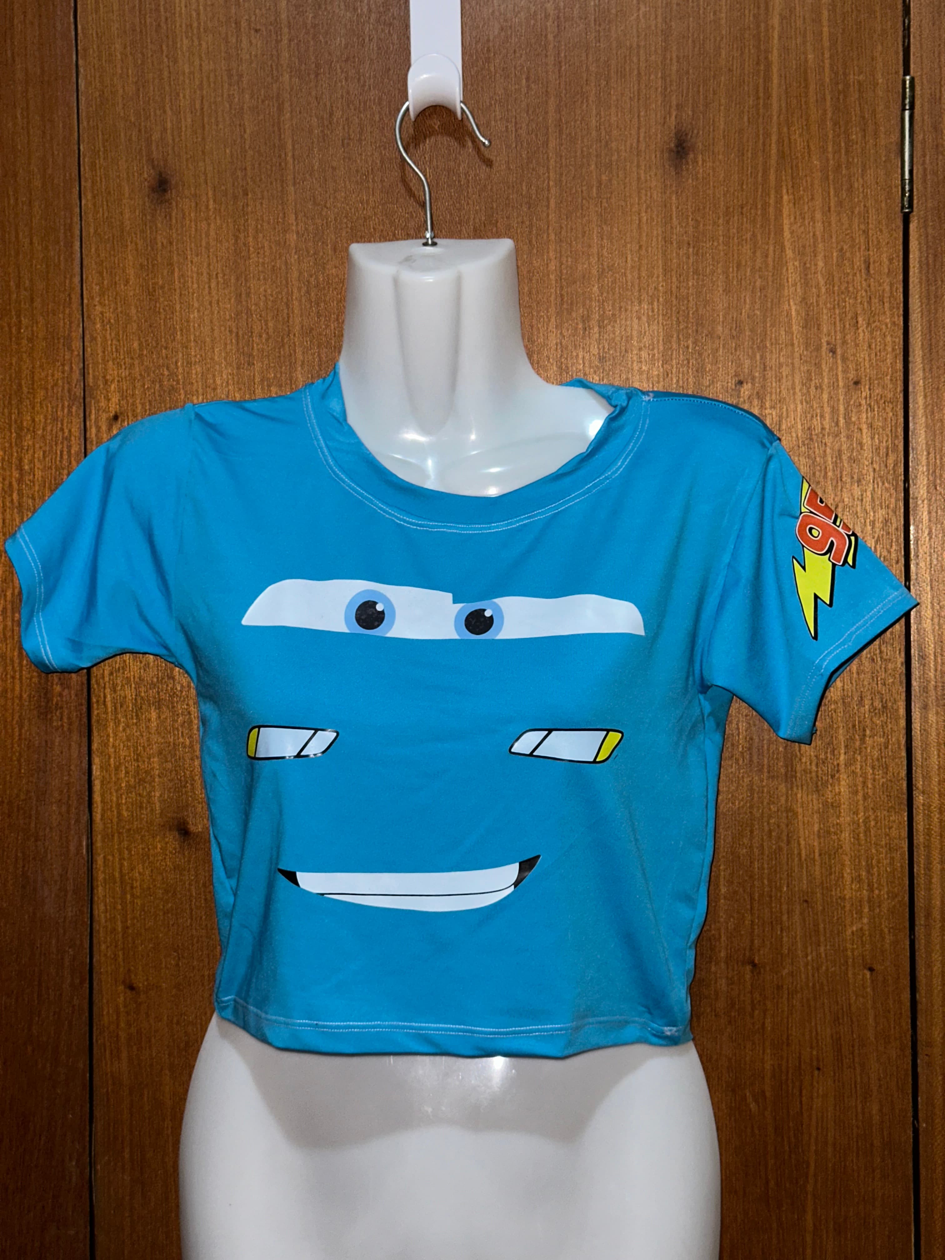 Croptop Cars Azul Claro